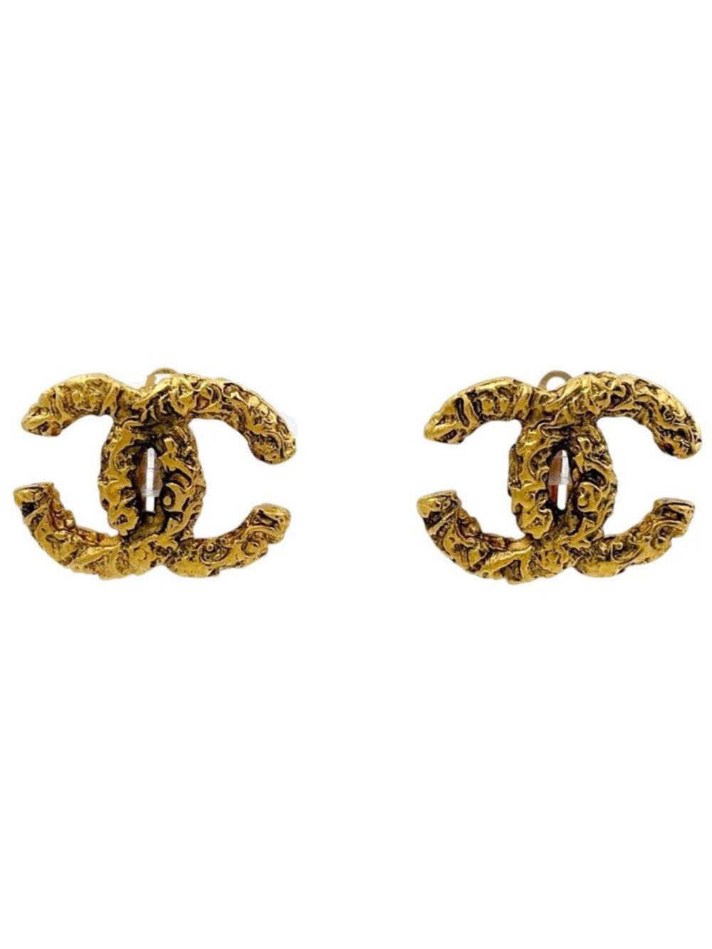 Chanel Earrings CC Logo Gold Plated